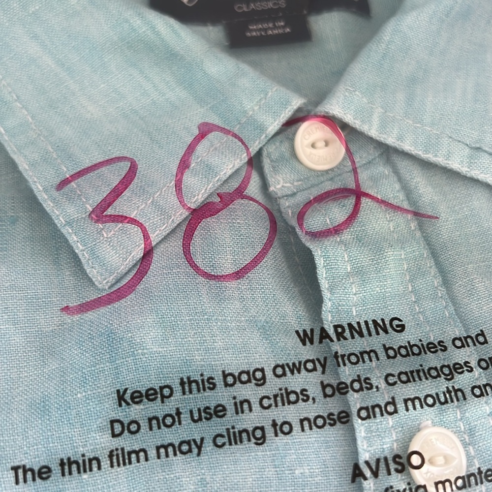 Cremieux 100% Linen Classics Shirt Men’s Short Sleeve Button Up Light Blue Large - Picture 13 of 13